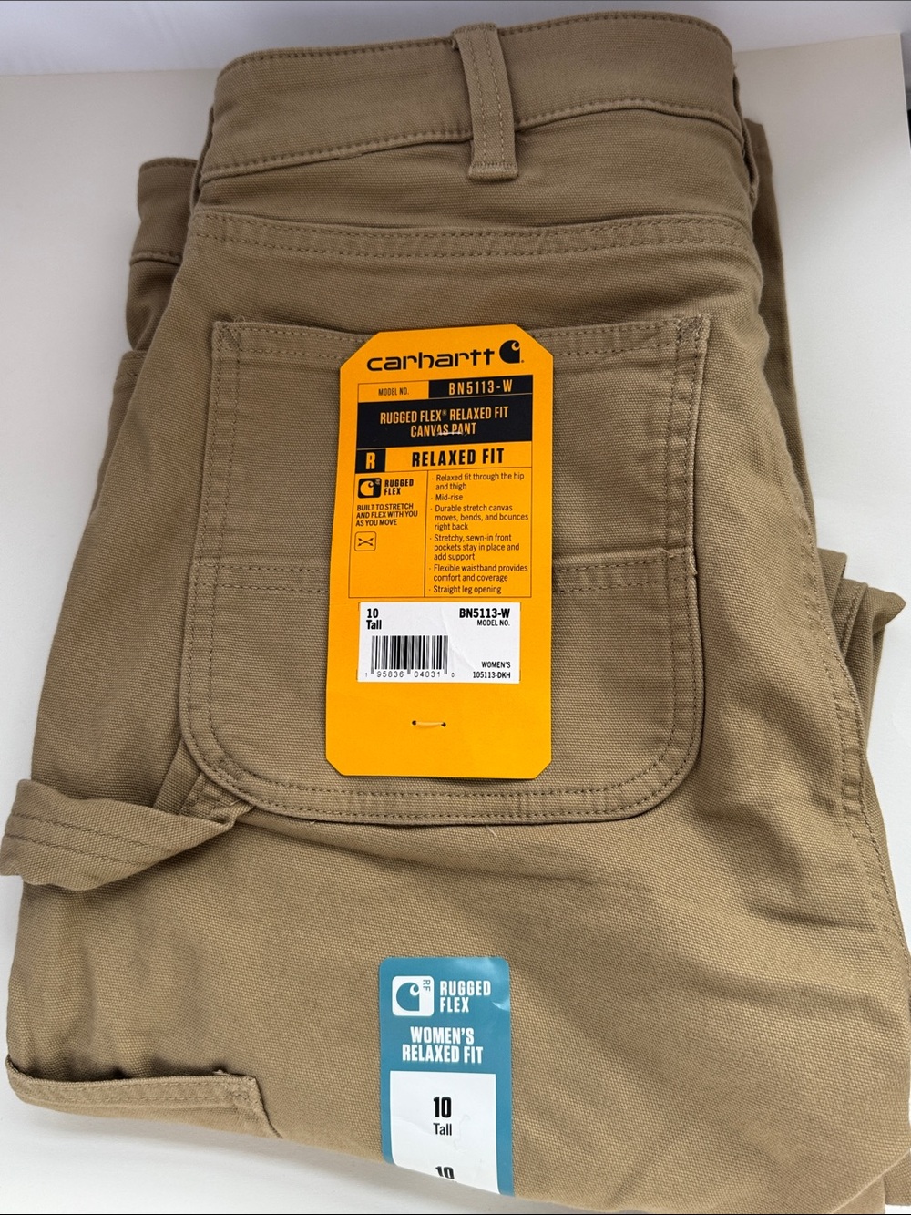 NWT Carhartt Women’s Relaxed Fit Rugged Flex Chinos - Khaki